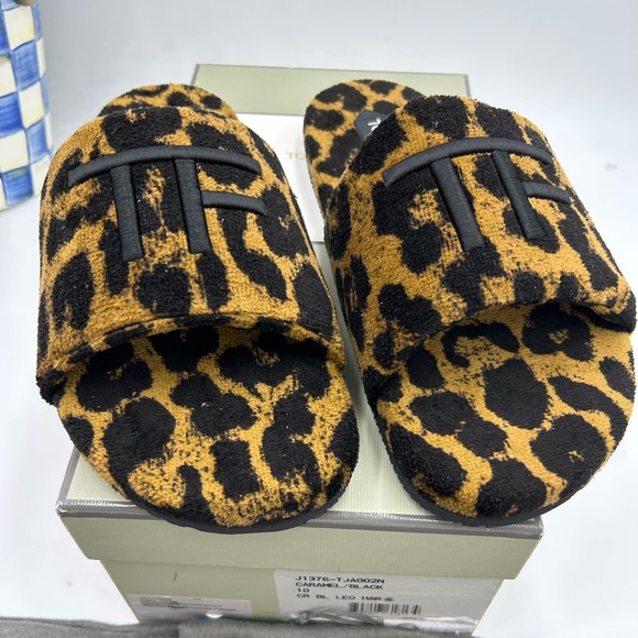 Men's Tom Ford leopard print, Terry sandals size 10 made in Italy - Picture 1 of 10